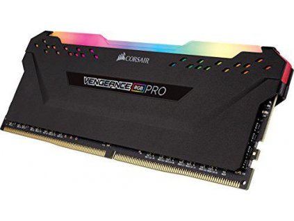 CORSAIR 16GB=2x8GB DDR4 3600MHz VENGEANCE RGB PRO BLACK s RGB LED CL18-19-19-36 1.35V XMP2.0 (RGB LED, 16GB=kit 2ks 8GB s černým chladičem)