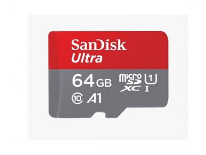 SanDisk MicroSDXC karta 64GB Ultra (120 MB/s, A1 Class 10 UHS-I, Android) + adaptér