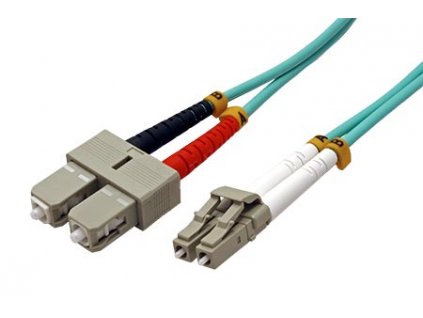 Optický patch cord Duplex LC-SC 50/125 0,25m MM OM4