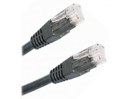 XtendLan patch kabel Cat5E, UTP - 0,25m, černý (prodej po 10 ks)