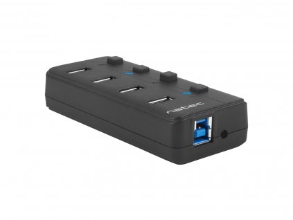 Natec Mantis 2 aktivní rozbočovač s funkcí nabíjení 4x USB 3.0 HUB, vypínač, napájecí adaptér