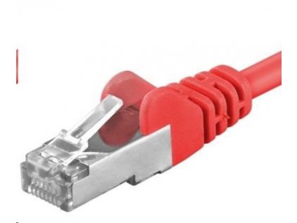 PREMIUMCORD Patch kabel CAT6a S-FTP, RJ45-RJ45, AWG 26/7 7m červená