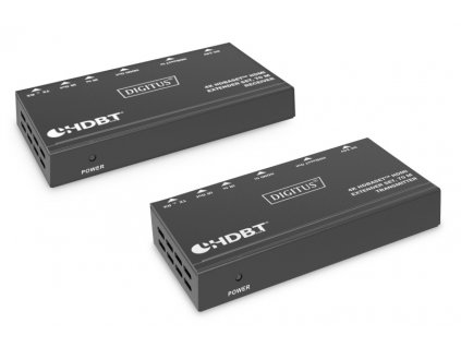 DIGITUS DS-55520 Sada extenderu 4K HDBaseT, 70 m PoC, RS232, IR, černá