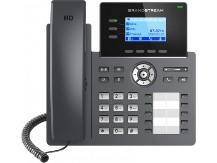 Grandstream GRP2604 SIP telefon, 2,48'' LCD podsv. displej, 6 SIP účty,10BLF tl., 2x1Gbit porty
