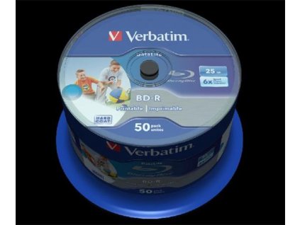 VERBATIM BD-R SL DataLife 25GB, 6x, printable, spindle 50 ks