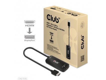 Club3D Adaptér HDMI + Micro USB na DisplayPort 4K120Hz/8K30Hz, Active Adapter M/F