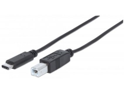 MANHATTAN kabel Hi-Speed USB-C, C Male / B Male, 2m, černý