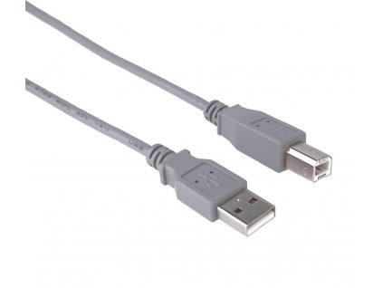 Kabel USB 2.0 A-B, 5 m, šedý