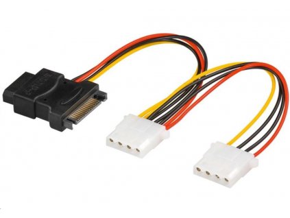 PREMIUMCORD Kabel SATA napájecí (Y) redukce -> 3x Molex 5,25" (16cm, rozdvojka)