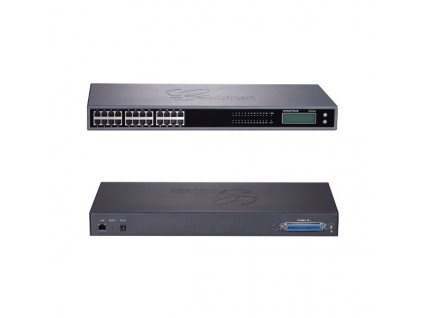 Grandstream GXW4224, VoIP, SIP, 24x FXS, 1x Gbit LAN, grafický displej, 2x RJ21, rack