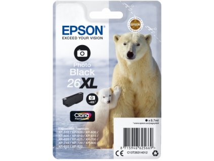 Epson Singlepack Photo Black 26XL Claria Prem Ink