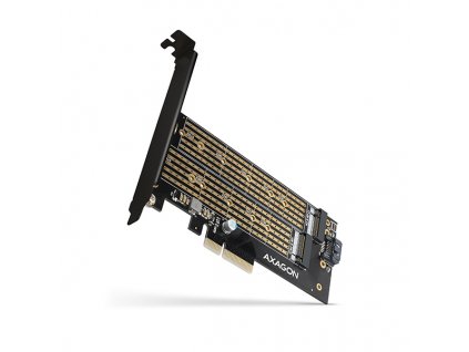 AXAGON PCEM2-D, PCIe x4 - M.2 NVMe M-key + SATA B-key slot adaptér, vč. LP