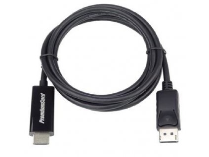 PremiumCord DisplayPort 1.2 na HDMI 2.0 kabel pro rozlišení 4Kx2K@60Hz, 2m