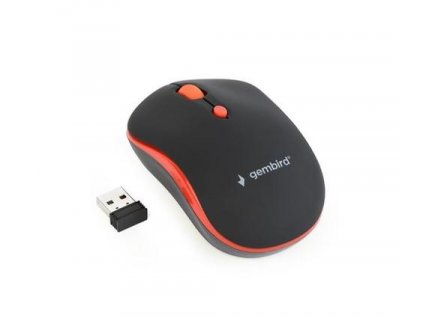GEMBIRD myš MUSW-4B-03-R černo-červená, bezdrátová, USB nano receiver