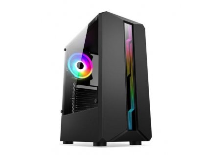 1stCOOL Middle Tower SHARK1, ATX black černý, bez zdroje, ATX (2xUSB2+ 1xUSB3+ Audio, RGB, bočnice) (PC case)