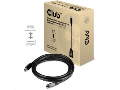 Club3D Prodlužovací kabel Mini DisplayPort 1.4 na DisplayPort 8K 60Hz DSC 1.2 HBR3 HDR Bidirectional (M/F), 1m