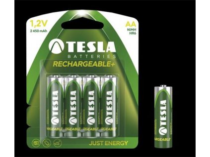 Tesla AA RECHARGEABLE+ nabíjecí Ni-MH 2450 mAh, 4 ks