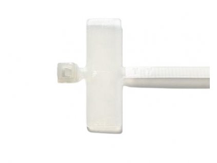 Stahovací pásek Solarix s popisovatelným štítkem 100ks, 2,4 x 103 mm, bílý, SXSPS-103-WH