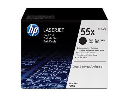 HP tisková kazeta černá velká, CE255XD - 2 pack