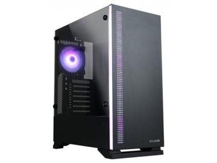 Zalman case miditower S5 černá, bez zdroje, ATX, 1x USB 3.0, 2x USB 2.0, průhledná bočnice, černá