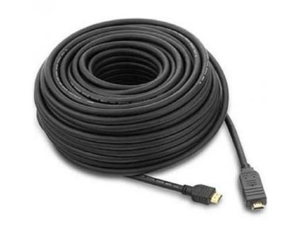PremiumCord HDMI High Speed with Ether. kabel se zesilovačem, 15m, 3x stínění, M/M, zlacené konektory, černý