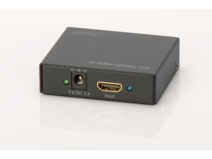 Digitus 4K HDMI Rozbočovač 1x2,, podporuje audio, DSD audio, HD Audio, černý