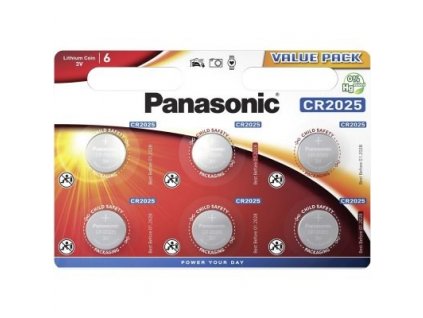 PANASONIC Lithiová baterie (knoflíková) CR-2025EL/6BP 3V (Blistr 6ks)