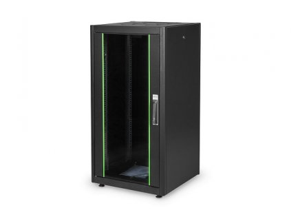 26U serverový rozvaděč, Unique, 1260x800x1000 mm, perforované ocelové dveře, barva černá (RAL 9005)