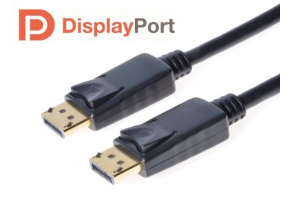 PremiumCord DisplayPort 1.2 přípojný kabel M/M, zlacené konektory, 2m