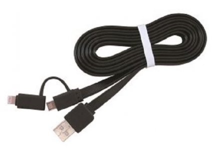 CABLEXPERT Kabel USB COMBO, MicroUSB + Lightning, 1m, černý