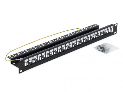 19'' modulární patch panel pro max.24 keystonů