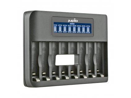 Nabíječka Jupio USB 8-slots Octo Battery Charger LCD pro 1 až 8ks AA/ AAA baterií