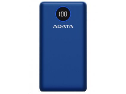 ADATA PowerBank P20000QCD - externí baterie pro mobil/tablet 20000mAh, 2,1A, modrá (74Wh)