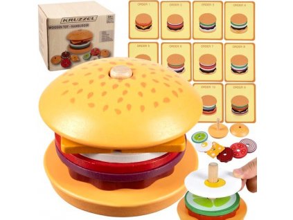 Montessori dřevěný hamburger Kruzzel 22673