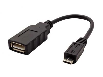 Redukce Roline USB A(F) - microUSB B(M), OTG, 0,15m, černý