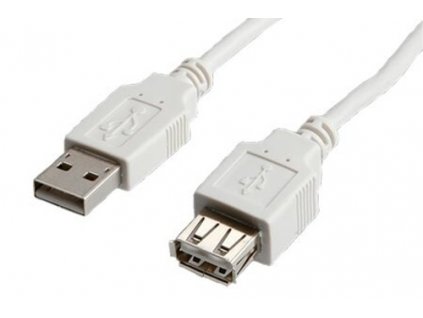 Kabel USB 2.0 A-A 1,8 m prodlužovací, bílý/šedý