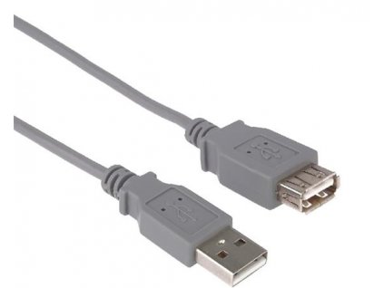 PremiumCord USB 2.0 kabel prodlužovací, A-A, 20cm, šedá