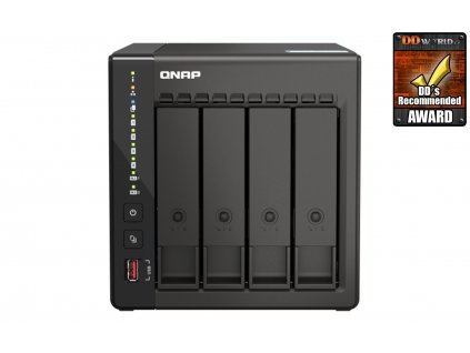 QNAP TS-453E-8G (4core 2,6GHz, 8GB RAM, 4x SATA, 2x M.2 NVMe slot, 2x HDMI 4K, 2x 2,5GbE, 4x USB)