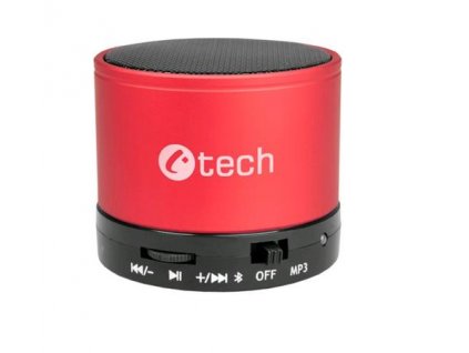 C-TECH reproduktor SPK-04R, bluetooth, handsfree, čtečka micro SD karet/přehrávač, FM rádio, červený