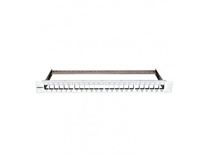 19'' patchpanel pro max. 24 keystone,neosazený,1U,RAL 7035