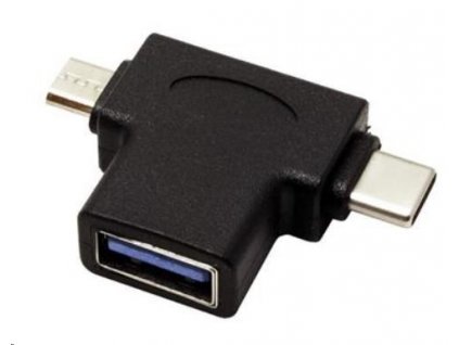 Adaptér USB3.0 female na dva konektory USB 3.1 C/male + micro USB B/male