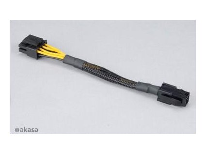 AKASA kabel redukce napájení z 4pin ATX 12V female na 8pin (4+4) ATX 12V male, 15cm