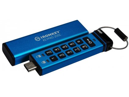 Kingston Ironkey Keypad 200C/128GB/280MBps/USB 3.0/USB-C/Modrá