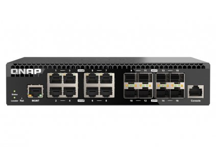 QNAP řízený switch QSW-M3216R-8S8T (8x 10GbE porty + 8x 10G SFP+ porty, poloviční šířka)