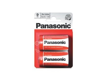 PANASONIC Zinkouhlíkové baterie Red Zinc R20RZ/2BP EU D 1,5V (Blistr 2ks)