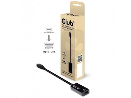 Club3D Adaptér aktivní mini DisplayPort 1.4 na HDMI 2.0b, HDR (M/F), 16cm