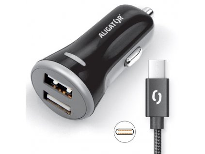 ALI AN 3,4A,2xUSB,USB-C,černá CHS0008