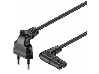 PREMIUMCORD Kabel síťový 230V k magnetofonu se zahnutými konektory 1m