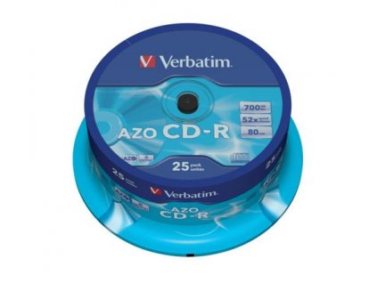 Médium Verbatim CD-R 700MB 80min 52x Crystal 25-cake