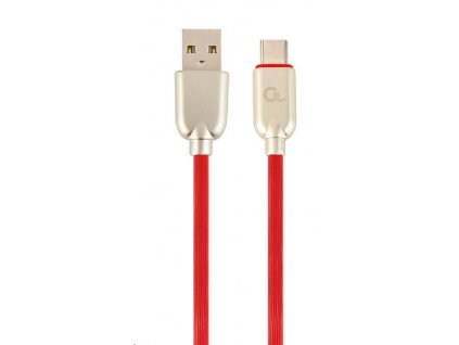 GEMBIRD Kabel USB 2.0 AM na Type-C kabel (AM/CM), 1m, pogumovaný, červený, blister, PREMIUM QUALITY